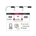 Paulmann 3er-Pack LED Einbau-Modul Choose! WhiteSwitch, � 5.1cm, 6.5W 2700/4000/6500K 580lm, inkl. externem LED Treiber, satin