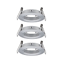 3er-Set Einbauleuchte CHOOSE, starr, IP44, 230V, max. 3x 10W �5.1cm, Alu gedreht