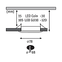 3er-Set Einbauleuchte CHOOSE, starr, IP44, 230V, max. 3x 10W �5.1cm, Alu gedreht