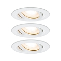 Paulmann Recessed luminaire LED Nova, IP65, round, 7W, GU10, set of 3 swiveling