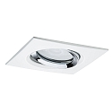 Paulmann Paulmann Recessed luminaire LED Nova, IP65, square, white/chrome, set of 1 swiveling, 7W GU10