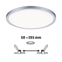 Paulmann LED Recessed Panel AERO VariFit DIM, round, IP44, � 23cm, 18W 4000K, 3-step dimmable, chrome matt