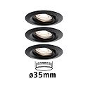 Paulmann recessed luminaire NOVA MINI COIN set of 3 IP23, 4W 310lm 2700K 38� 38� CRI >80