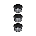 Paulmann recessed luminaire GIL COIN LED round, rigid, set of 3 IP44, brushed iron, black matt dimmable 470lm 2700K CRI >80