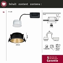 Recessed spot LED COLE IP44, fixed, incl. LED COIN Module, 230V, 6.5W 2700K460lm 100�, 3-step dimmable, black / gold matt