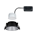 Paulmann Recessed spot LED COLE IP44, fixed, incl. LED COIN Module, 230V, 6.5W 2700K460lm 100�, 3-step dimmable, black / silver