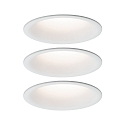3er-Set LED Einbauleuchten-Set CYMBAL COIN, IP44, starr, blendfrei, 230V , 6.8W 2700K 530lm 38�, Wei� matt