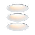 3er-Set LED Einbauleuchten-Set CYMBAL COIN Dim-To-Warm, IP44, starr, blendfrei, 230V , 6.8W 2000-2700K 480lm 45�, Wei� matt