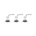 Paulmann 3er-Set Einbauleuchten-Set BASE COIN, IP20, � 9cm, 230V, inkl. LED Modul 5W 3000K 370lm 100�, On-Off, schwenkbar, eisen
