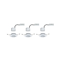 Paulmann 3er-Set Einbauleuchten-Set BASE COIN, IP20, � 9cm, 230V, inkl. LED Modul 5W 3000K 370lm 100�, On-Off, schwenkbar, wei�