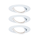 3er-Set Einbauleuchten-Set BASE COIN, IP20, � 9cm, 230V, inkl. LED Modul 5W 3000K 370lm 100�, 3step dimmbar, schwenkbar, wei�