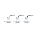 Paulmann 3er-Set Einbauleuchten-Set BASE COIN, IP20, � 9cm, 230V, inkl. LED Modul 5W 3000K 370lm 100�, 3step dimmbar, schwenkbar, wei�