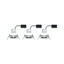 Paulmann 3er-Set LED Einbauleuchten-Set NOVA COIN, IP23, rund, � 8.4cm, starr, 230V, inkl. 6.5W 2700K 460lm 100�, Chrom