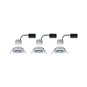 Paulmann 3er-Set LED Einbauleuchten-Set NOVA COIN, IP23, rund, schwenkbar, inkl. 6.5W 2700K 460lm 100�, 3step dimmbar, Chrom