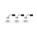 Paulmann recessed luminaire NOVA COIN LED square, swivelling, set of 3 Coin IP23, white matt dimmable 19