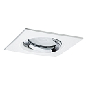 Paulmann outdoor recessed luminaire NOVA PLUS square, swivelling GU10 IP65, chrome, white matt dimmable