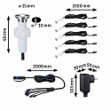 Paulmann 5er Set PLUG & SHINE LED Einbauleuchte MICRO PEN II, IP67, � 11.5cm, 5x 0.22W 3000K 1.8Im 20�, inkl. Treiber, silber