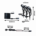 Paulmann LED Outdoor Spie�leuchte STING SPOT PLUG & SHINE, 3er Set, 80�, 3x 6W, 24V, 3000K, 270lm, IP67, dimmbar, anthrazit