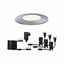 Paulmann LED Bodeneinbauleuchte FLOOR MINI PLUG & SHINE, 3er Basiset, 80�, 5,5cm, 3x 2,5W, 24V, 3000K, 50lm, IP67, silber