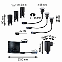 Paulmann LED Bodeneinbauleuchte FLOOR MINI PLUG & SHINE, 3er Basiset, 80�, 5,5cm, 3x 2,5W, 24V, 3000K, 50lm, IP67, silber