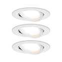 Paulmann Recessed luminaire LED Coin Slim, IP23, round, 6,8W, set of 3 dimmable and swiveling, white