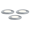 Paulmann PLUG & SHINE 3er-Erweiterungs-Set Boden-Einbauleuchte FLOOR MINI, IP65, � 5.5cm, 3x 2.5W 3000K, Silber