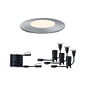 Paulmann PLUG & SHINE 3er-Erweiterungs-Set Boden-Einbauleuchte FLOOR MINI, IP65, � 5.5cm, 3x 2.5W 3000K, Silber