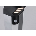 Paulmann LED Solar Pollerleuchte SOLEY mit Bewegungsmelder, IP44, 3000K 100lm, Anthrazit