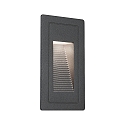 LED Außenwand-Einbauleuchte HIGH, 10.5 x 6cm, IP44, 230V, 2W 3000K, Aluminium