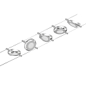 Paulmann LED Seilsystem RoundMac, 5-fach, 12V DC, 5x 4.5W 3000K, inkl. Trafo 60VA, Kunststoff, Chrom matt / Chrom