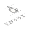 Paulmann LED Seilsystem RoundMac, 5-fach, 12V DC, 5x 4.5W 3000K, inkl. Trafo 60VA, Kunststoff, Chrom matt / Chrom