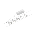 Paulmann LED Seilsystem RoundMac, 5-fach, 12V DC, 5x 4.5W 3000K, inkl. Trafo 60VA, Kunststoff, Wei� matt / Chrom