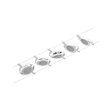 Paulmann LED Seilsystem RoundMac, 5-fach, 12V DC, 5x 4.5W 3000K, inkl. Trafo 60VA, Kunststoff, Wei� matt / Chrom