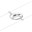 Paulmann LED Seilsystem RoundMac, 5-fach, 12V DC, 5x 4.5W 3000K, inkl. Trafo 60VA, Kunststoff, Wei� matt / Chrom