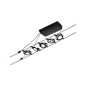 Paulmann LED Seilsystem RoundMac, 5-fach, 12V DC, 5x 4.5W 3000K, inkl. Trafo 60VA, Kunststoff, Schwarz matt / Chrom
