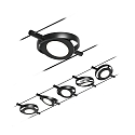 Paulmann LED Seilsystem RoundMac, 5-fach, 12V DC, 5x 4.5W 3000K, inkl. Trafo 60VA, Kunststoff, Schwarz matt / Chrom
