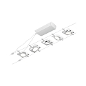 Paulmann LED Seilsystem MacLED, 5-fach, 12V DC, 5x 4.5W 3000K, inkl. Trafo 60VA, Kunststoff, Wei� matt / Chrom