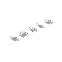 Paulmann LED Seilsystem MacLED, 5-fach, 12V DC, 5x 4.5W 3000K, inkl. Trafo 60VA, Kunststoff, Wei� matt / Chrom
