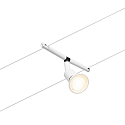 Paulmann Seilsystem-Basisset SALT, 5-fach, 12V, 5x GU5.3 max. 10W, inkl. Trafo 60VA, Kunststoff / Metall, Wei� matt / Chrom