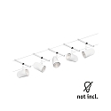 Seilsystem CUP, Basisset, 5-fach, 12V DC, 5x GU5.3 max. 10W, inkl. 60VA Trafo, 2x 5 Meter