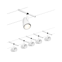 Seilsystem CUP, Basisset, 5-fach, 12V DC, 5x GU5.3 max. 10W, inkl. 60VA Trafo, 2x 5 Meter