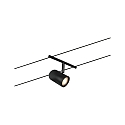 Paulmann Seilsystem CUP, Basisset, 5-fach, 12V DC, 5x GU5.3 max. 10W, inkl. 60VA Trafo, 2x 5 Meter, Schwarz matt / Chrom