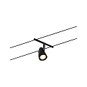 Paulmann Seilsystem CUP, Basisset, 5-fach, 12V DC, 5x GU5.3 max. 10W, inkl. 60VA Trafo, 2x 5 Meter, Schwarz matt / Chrom