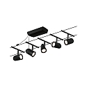 Paulmann Seilsystem CUP, Basisset, 5-fach, 12V DC, 5x GU5.3 max. 10W, inkl. 60VA Trafo, 2x 5 Meter, Schwarz matt / Chrom
