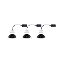 Paulmann recessed luminaire NOVA COIN LED round, swivelling, set of 3 Coin IP23, black matt  11W 460lm 2700K 100� 100� CRI >80