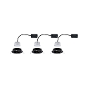 Paulmann recessed luminaire NOVA COIN LED round, swivelling, set of 3 Coin IP23, black matt dimmable 11W 460lm 2700K 100� 100� CRI >80