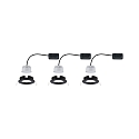 Paulmann recessed luminaire NOVA COIN LED round, rigid, set of 3 Coin IP44, black matt dimmable 11W 460lm 2700K 100� 100� CRI >80