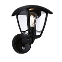 Paulmann Au�enwandleuchte CLASSIC CURVED, mit PIR-Sensor, IP44, E27(exkl.), Klarglas / schwarz