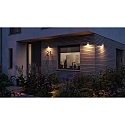 Paulmann LED Au�enwandleuchte FLAME, IP44, Up or Down, 1-flammig, 230V, schaltbar, Aluminium, 5.2W 2200K 265lm 75�, Goldlicht, wei�