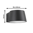 Paulmann LED Au�enwandleuchte CAPEA, IP44, 6W 2200K 550lm 98�, schaltbar, Alumnium, anthrazit / klar